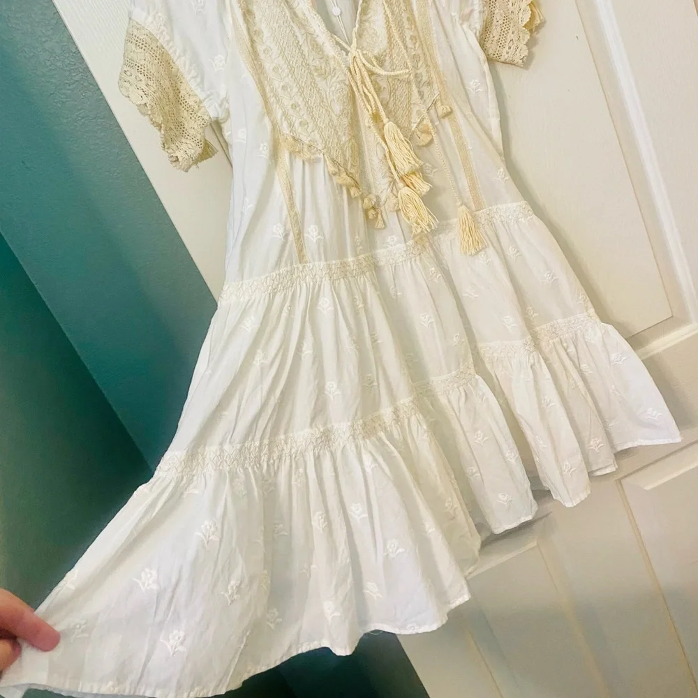 NWT Spell & the Gypsy Collective White/Cream Cassidy Mini Dress - Picture 11 of 17